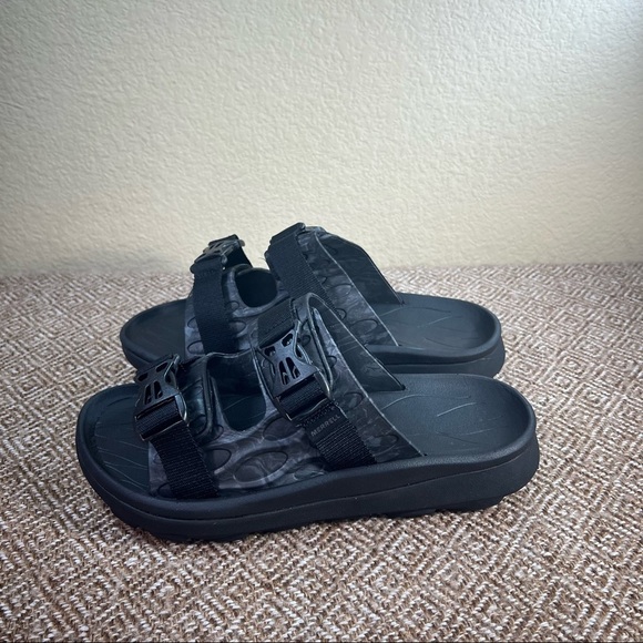 Merrell Women's Slide Sandals Black Hut Ultra Slip On Casual Sz 9 Casual Comfy - Picture 4 of 9